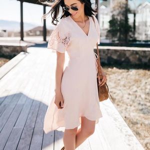ASTR Wrap Dress - Blush Pink